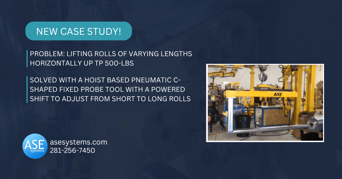 Lifting Rolls Horizontally of Varying Lengths up to 500-lbs