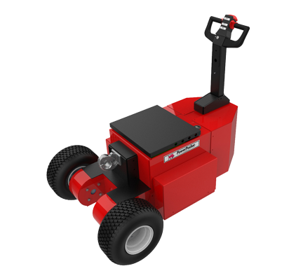 Heavy-Duty Trailer Mover™ towing a 35,000 lbs industrial trailer in a warehouse setting
