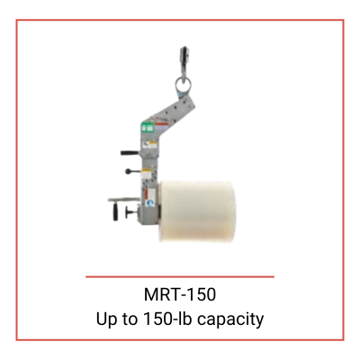 Manual hoist based roll handling equipment rotating a cylindrical material MRT 150