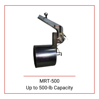 Manual hoist based roll handling equipment rotating a cylindrical material MRT 500