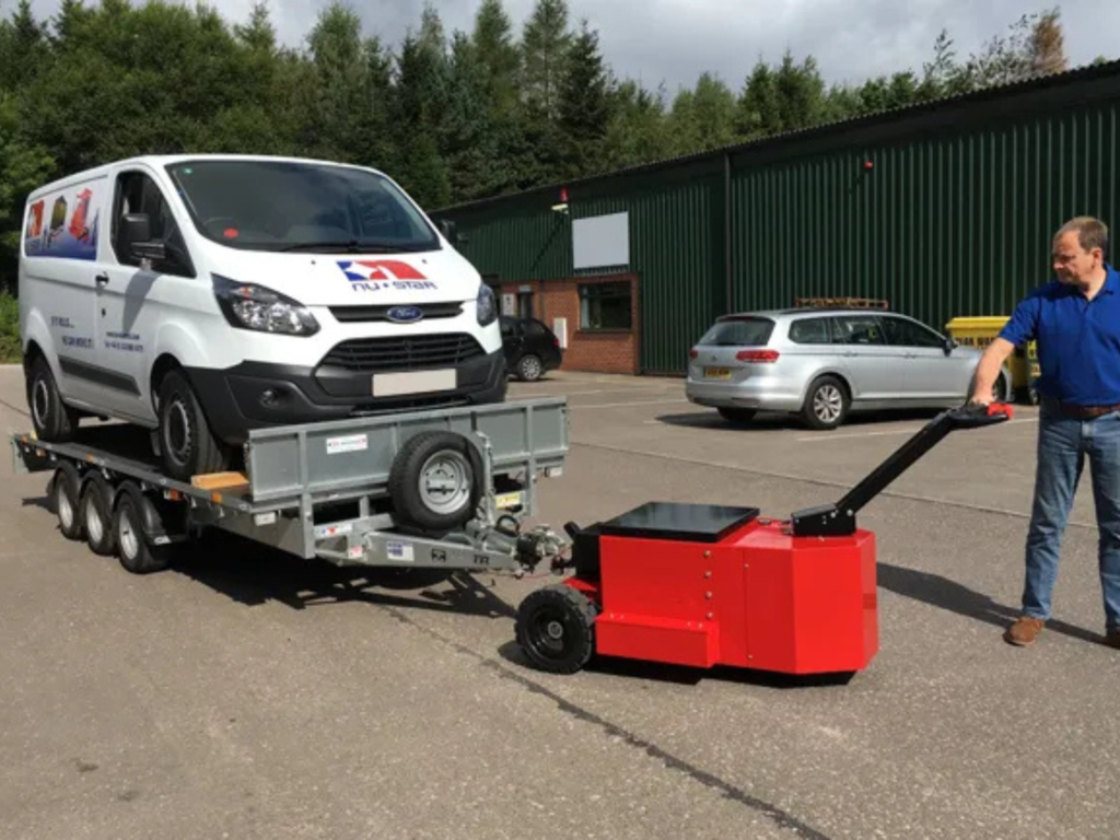 Heavy-Duty Trailer Mover transporting industrial equipment